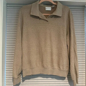 Camel collared sweater from Alfred Dunner